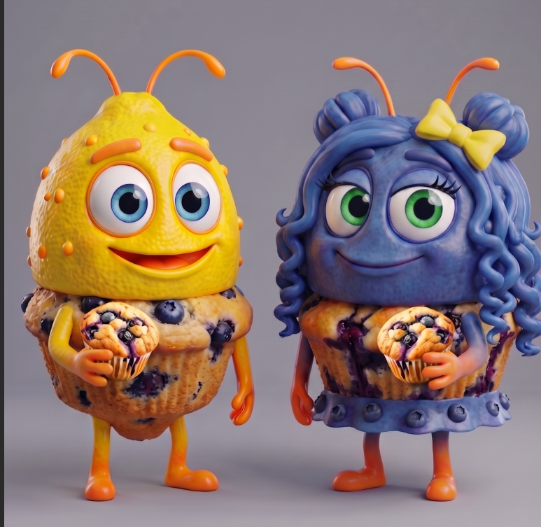 Lemon and Blueberry Characters